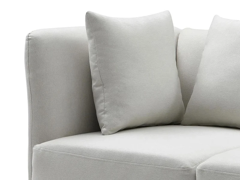 Vente-unique - Méridienne Gauche en Tissu crème NAPASA