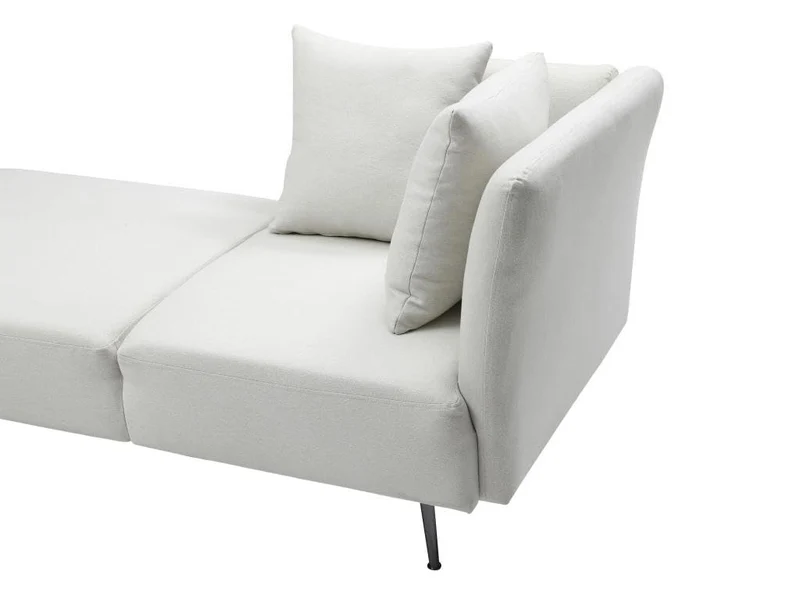 Vente-unique - Méridienne Gauche en Tissu crème NAPASA