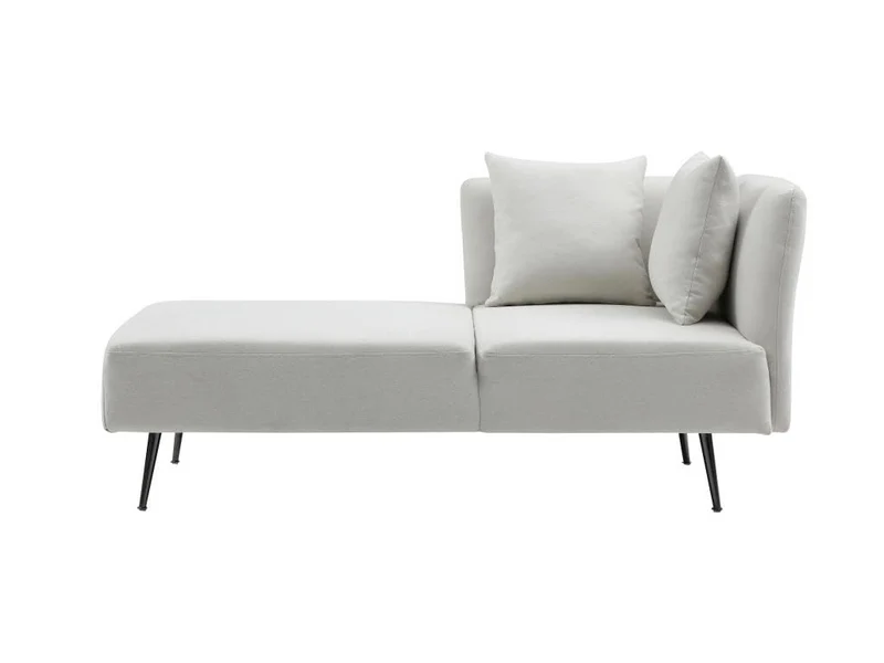Vente-unique - Méridienne Gauche en Tissu crème NAPASA