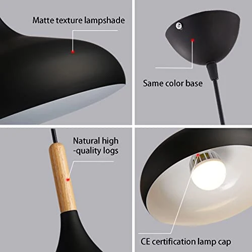 Lampe à Suspension Lampe Suspendue en Bois avec Abat-Jour Artistique en Fer design Industriel Moderne Luminaire Décoratif D'Intérieur pour Cuisine Salle à Manger Ou entrée Suspension Luminaire
