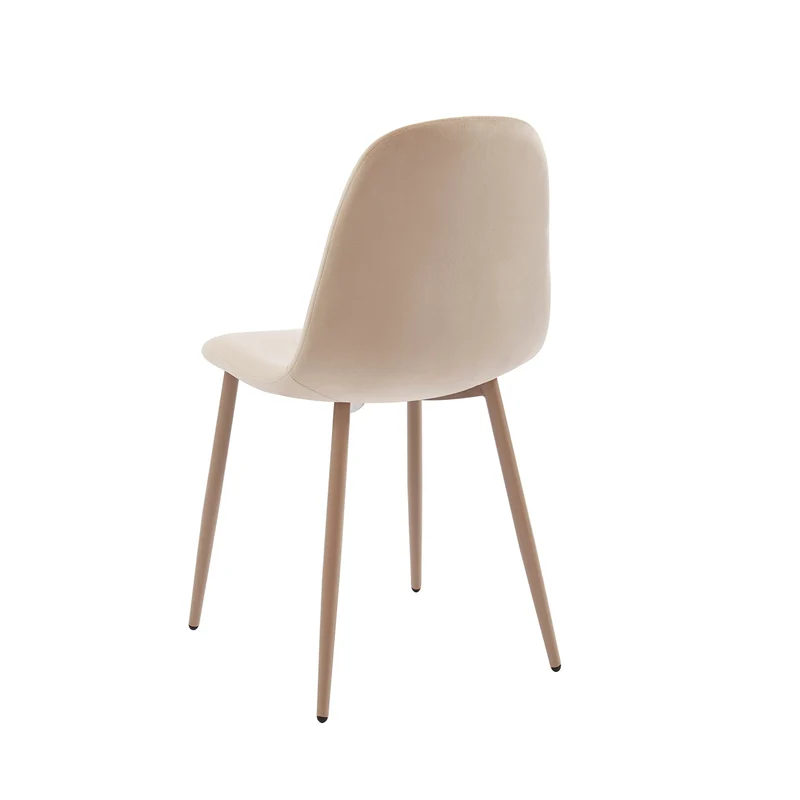 BAÏTA - Lot de 4 chaises Lena Velours Beige Pieds métal Beige