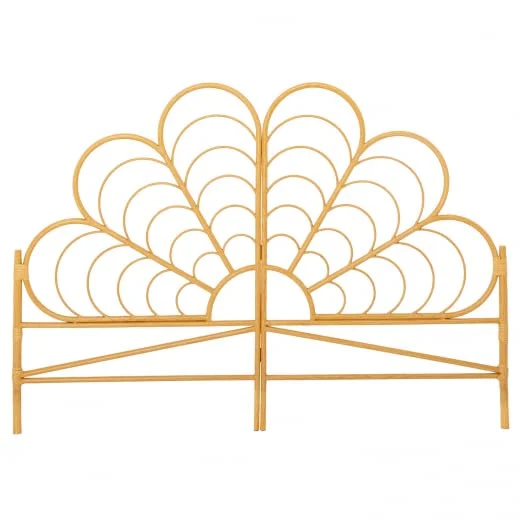 IDMarket - Tête de lit sur Pied Ivy 160 cm Effet rotin en Forme de Fleur