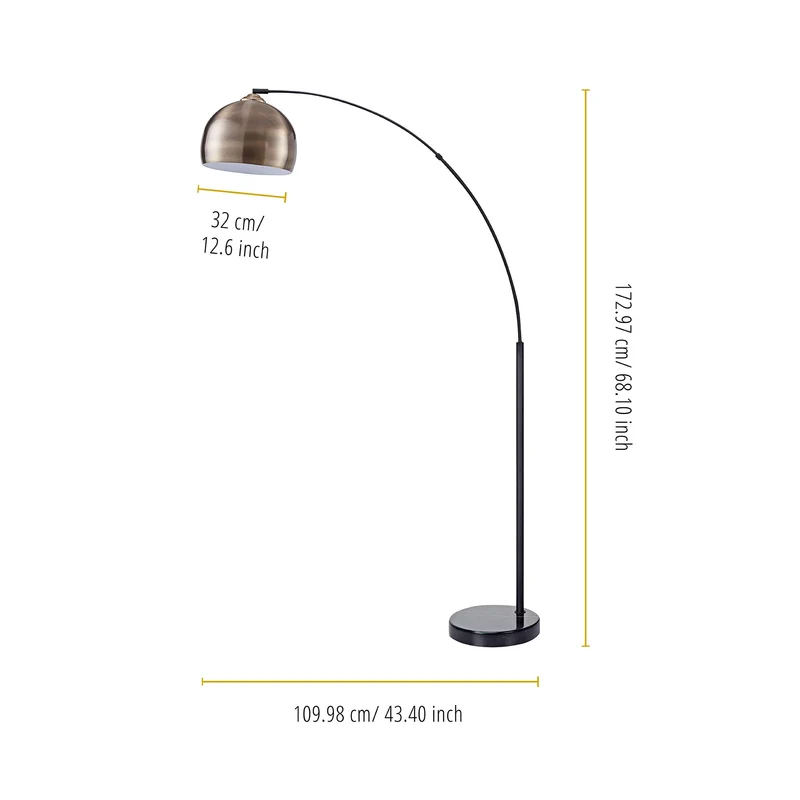Teamson Home VN-L00010AB-EU Lampadaire, Métal, 40 W, Noir