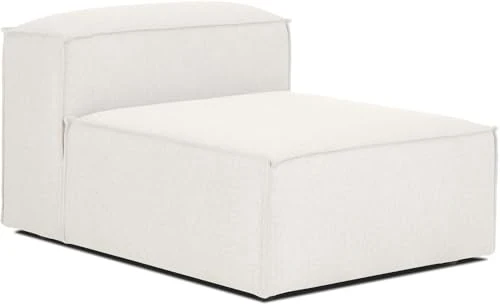 Canapé d'angle modulable avec Pouf Deiso 100 pour Cent Lin Écru