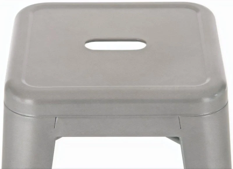 CLP Tabouret de Bar Joshua I Tabouret de Bar empilable en métal I Chaise de Bar avec Repose-Pieds I Hauteur d'assise 76 cm I Tabouret empilable, Couleur:Argent