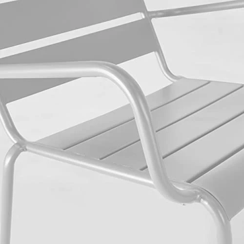 Oviala Palavas - Fauteuil de terrasse Bas Relax Acier Blanc