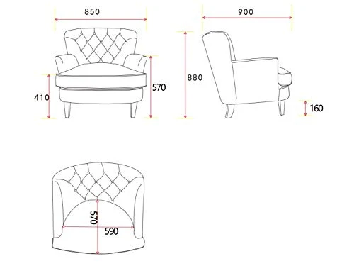 Atlantic Home Collection Leo Fauteuil, Bois, Vert forêt, Sessel