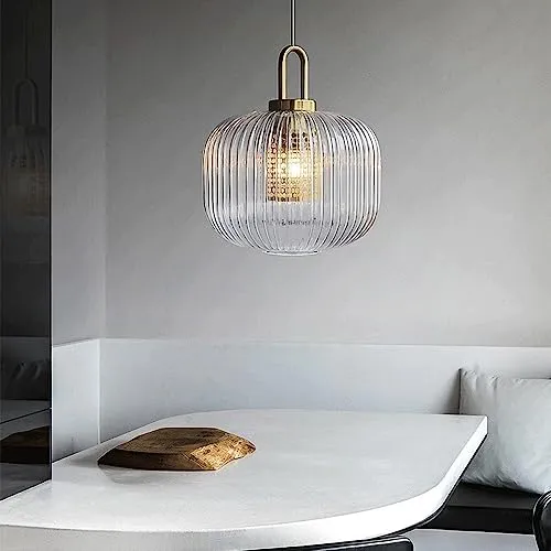 LWZBBGSL Suspension à tête Unique de Base E27, Lustre en Verre de personnalité créative, Lampe Suspendue de Style Industriel Moderne, luminaires de décoration de Bar de Chambre à Coucher de Salon