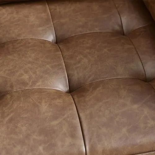 Julian Bowen Henley Canapé 2 Places Simili Cuir Marron, Similicuir, 2 Seater