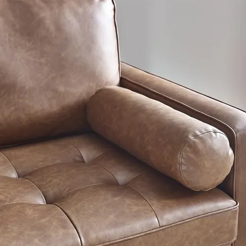 Julian Bowen Henley Canapé 2 Places Simili Cuir Marron, Similicuir, 2 Seater