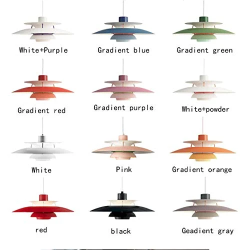 Lustre d'art de designer nordique pour restaurant moderne et chambre à coucher, lustre multicouche en aluminium avec bouton simple, dégradé rouge, 40 cm