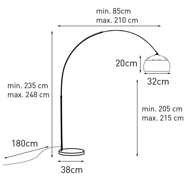 QAZQA xxl - Lampadaire - 1 lumière - H 2690 mm - Acier - Moderne - éclairage intérieur - Salon I Chambre