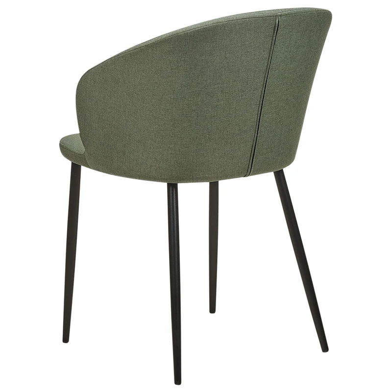 Set de 2 Chaises de Repas Rembourrées avec Accoudoirs Design Rétro en Tissu Polyster Vert Foncé Mason