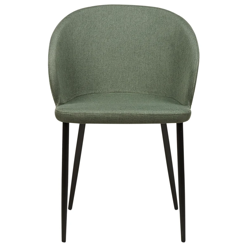Set de 2 Chaises de Repas Rembourrées avec Accoudoirs Design Rétro en Tissu Polyster Vert Foncé Mason