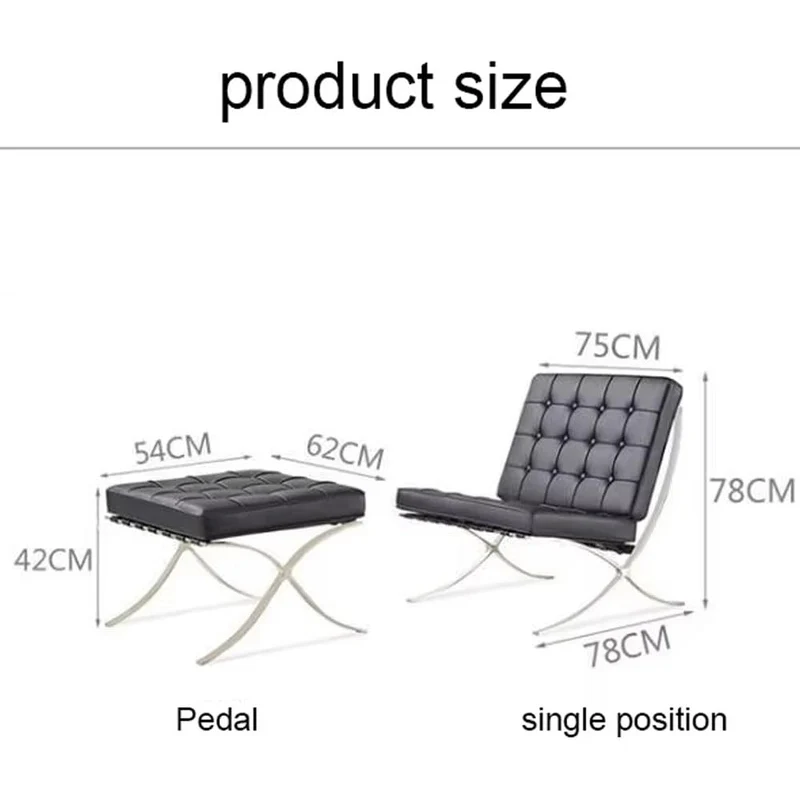 Chaise longue avec pouf, aspect antioxydant, forte capacité portante et haute résistance à la flexion, chaise de réception pour négociation d'invités d'affaires, pour chambre à coucher, bureau