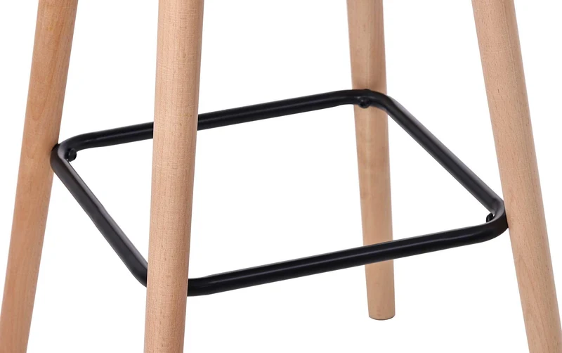 CLP Lot De 2 Tabourets De Bar Grant en Velours I Chaise Haute De Bar Et De Cuisine I Assise Et Dossier Rembourrés I Piètement en Bois I, Couleur:crème