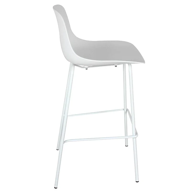 ALTEREGO Tabouret Snack mi-Hauteur Design Blanc 47x42,5x90 cm