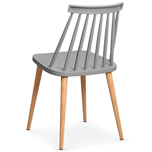 Menzzo Lot de 2 chaises scandinaves Trouville Gris 8311agrey