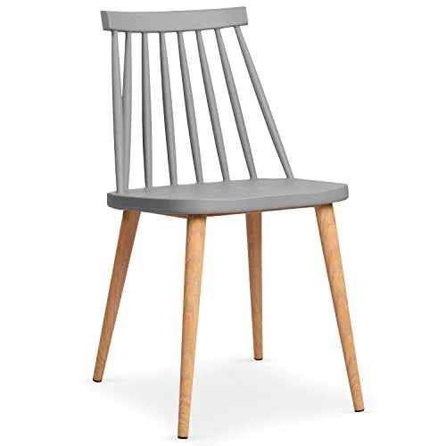 Menzzo Lot de 2 chaises scandinaves Trouville Gris 8311agrey