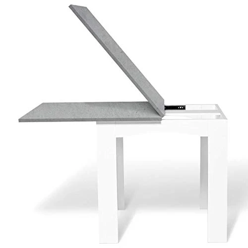 IDMarket - Table à Manger Extensible Rectangle Dona 6-8 Personnes Plateau Effet béton 80-160 cm