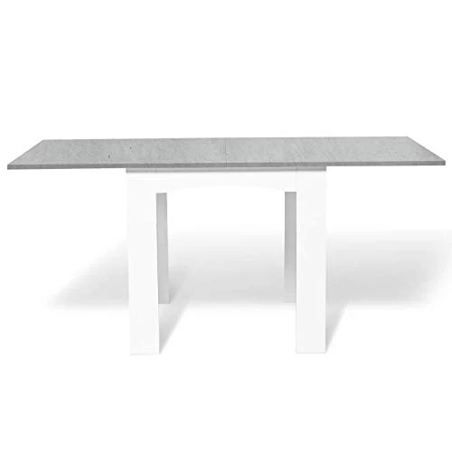 IDMarket - Table à Manger Extensible Rectangle Dona 6-8 Personnes Plateau Effet béton 80-160 cm