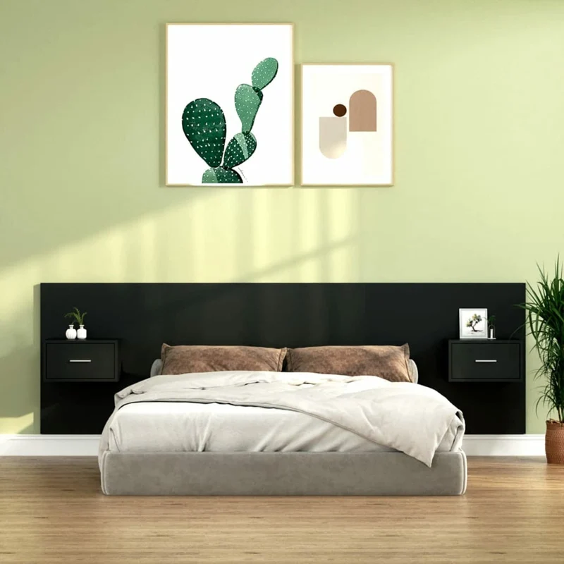 Cosisti Tête de lit avec Chevet tête de lit avec Rangement têtes de lit pour Adulte tête de lit Bois -Noir-Un tiroir-160 x 1,5 x 80 cm