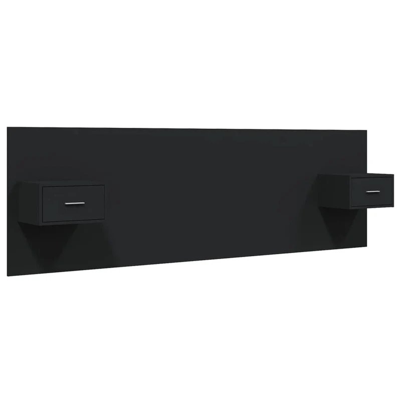Cosisti Tête de lit avec Chevet tête de lit avec Rangement têtes de lit pour Adulte tête de lit Bois -Noir-Un tiroir-160 x 1,5 x 80 cm