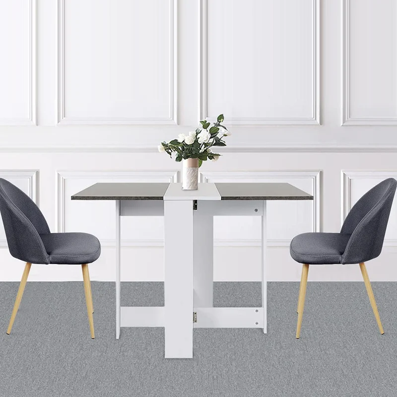 Table de Bar Table Pliante avec 2 Abattants, en Panneaux de Particules Melaminés,Table de Cuisine Salle a Manger Pliable Amovible Tres Pratique en Panneaux de Particules,103 * 76 * 73.4cm (Noir)