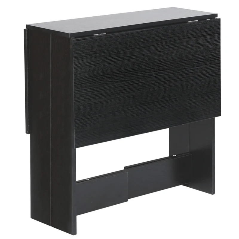 Table de Bar Table Pliante avec 2 Abattants, en Panneaux de Particules Melaminés,Table de Cuisine Salle a Manger Pliable Amovible Tres Pratique en Panneaux de Particules,103 * 76 * 73.4cm (Noir)