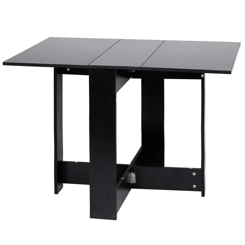 Table de Bar Table Pliante avec 2 Abattants, en Panneaux de Particules Melaminés,Table de Cuisine Salle a Manger Pliable Amovible Tres Pratique en Panneaux de Particules,103 * 76 * 73.4cm (Noir)