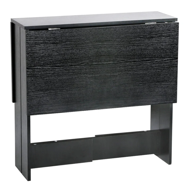 Table de Bar Table Pliante avec 2 Abattants, en Panneaux de Particules Melaminés,Table de Cuisine Salle a Manger Pliable Amovible Tres Pratique en Panneaux de Particules,103 * 76 * 73.4cm (Noir)