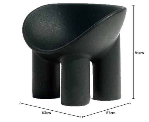 driade Roly Poly Fauteuils, Polypropylène, Charbon, Media