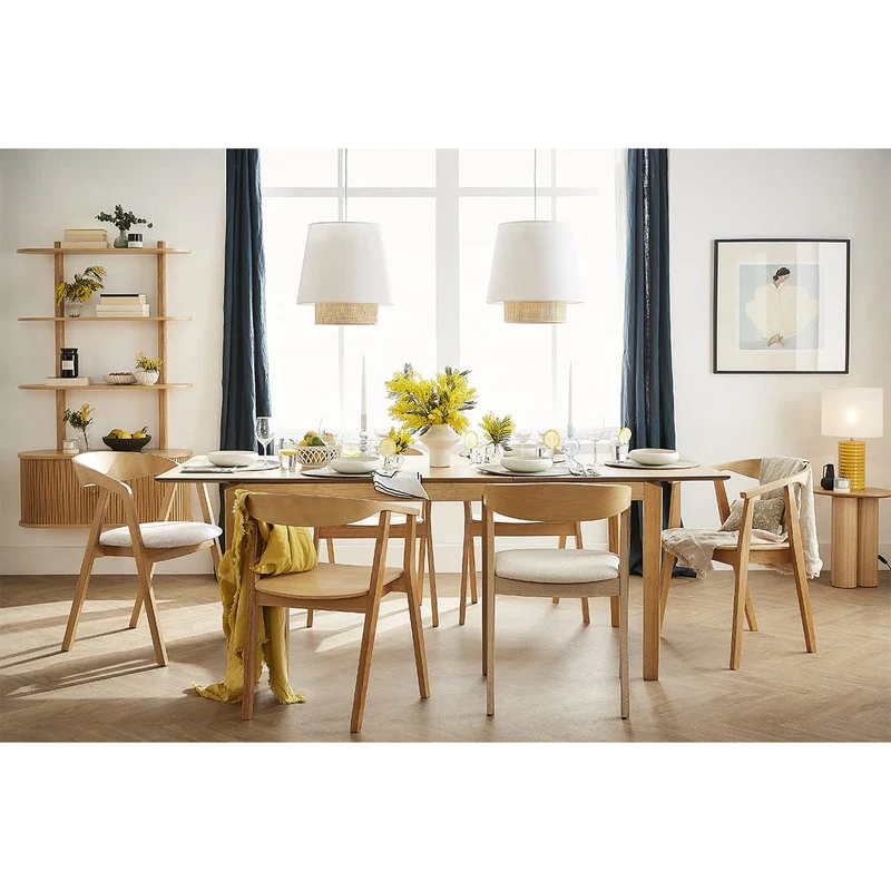 Miliboo Table à Manger Extensible rectangulaire Bois frêne L160-210 cm BONAVISTA