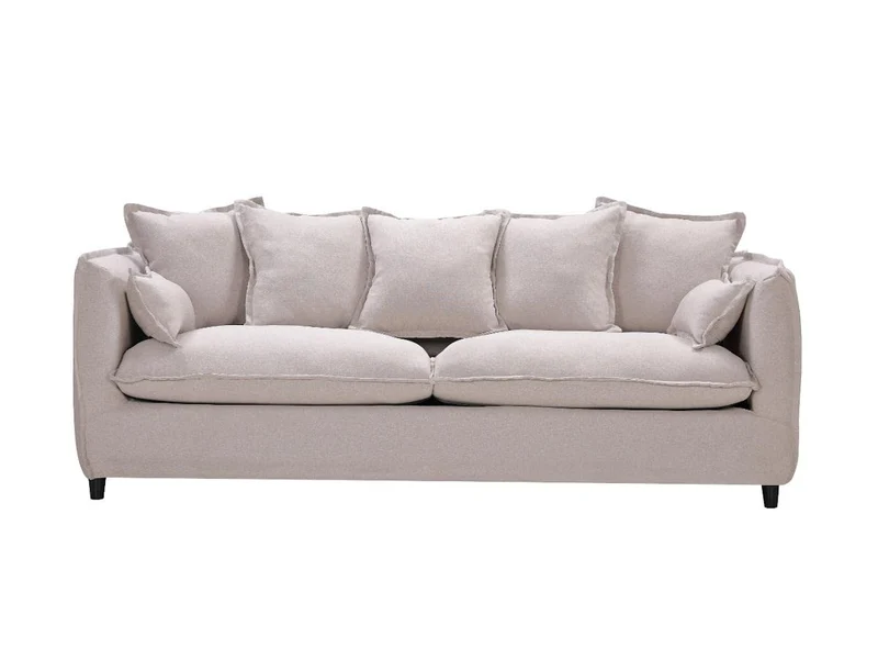 Vente-unique - Canapé 3 Places en Tissu Ramses - Beige