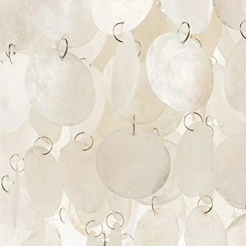 Plafonnier en forme de coquillages en forme de chiots en perles de nacre Capiz pour salon chambre à couloir E27 Ø 30 cm x H 50 cm
