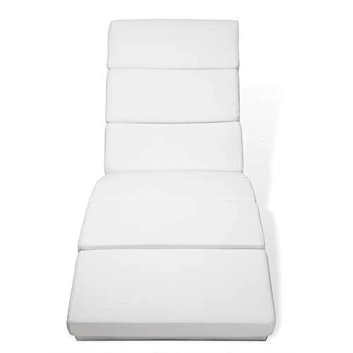 Casaria Méridienne « London » Chaise de Relaxation Chaise Longue d’intérieur Ergonomique Fauteuil rembourré Pieds chromés Blanc