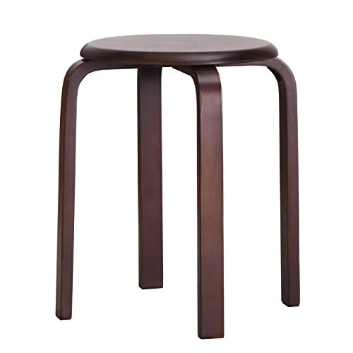 IBUYKE Chaise Salle à Manger/Tabourets de Bar Empilables en Bois Massif Sièges Lisses pour Salon, Cuisine, Bistrot pour Salon, Cuisine, Couleur Noyer 40x33x44cm RF-633