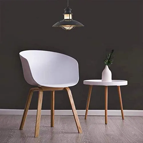 GroBKau Lot de 4 Chaises de Salle à Manger Scandinaves avec Pieds en Métal, Blanc