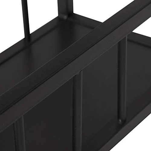 WOLTU 1 X Table de Bar avec 2 tablettes + 2 X Tabourets de Bar Structure en métal Plateau en MDF,Noir BT25sz+BH130sz-2