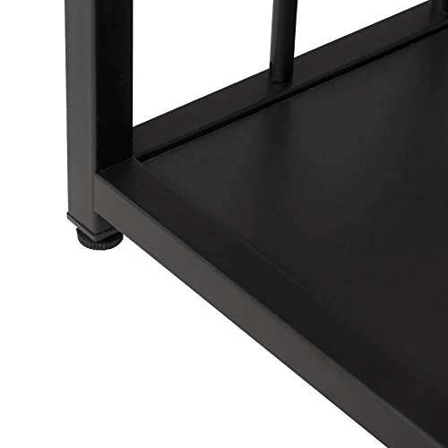 WOLTU 1 X Table de Bar avec 2 tablettes + 2 X Tabourets de Bar Structure en métal Plateau en MDF,Noir BT25sz+BH130sz-2