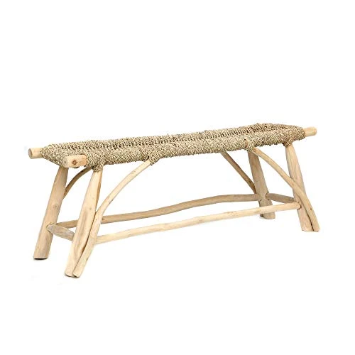 Banquette en Teck, 120cm x 30cm x 40cm, Naturel