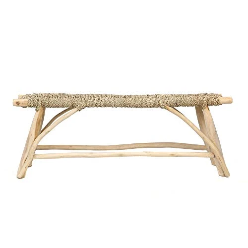Banquette en Teck, 120cm x 30cm x 40cm, Naturel