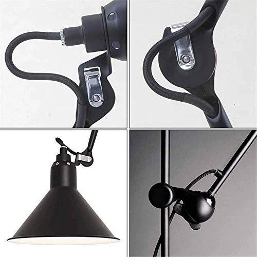 Applique murale industrielle rétro noire à long bras de levage réglable avec bras oscillant, grande lampe murale, finitions peintes en métal avec ligne et interrupteur pour la maison, bar, restaurants