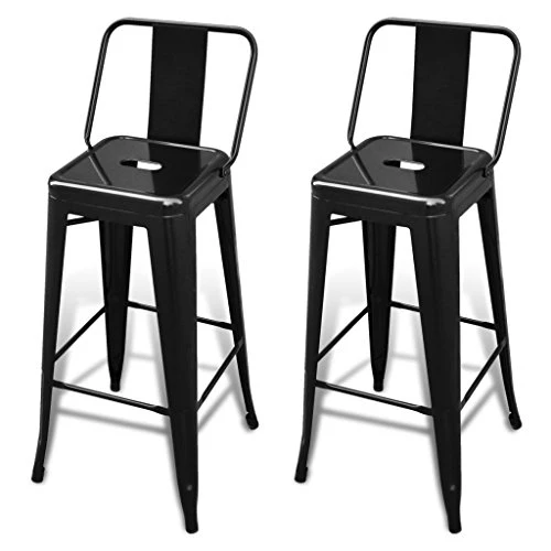 Anself Lot de 2 DE Tabourets de Bar Hauts Carré avec Dossier