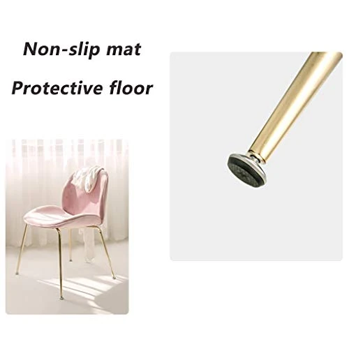 Chaise de Salle à Manger en Velours, Tabouret de Coiffeuse Nordique avec Assise et Dossier rembourrés, chaises de Loisirs avec Pieds en métal doré, chaises de Bureau, Rose