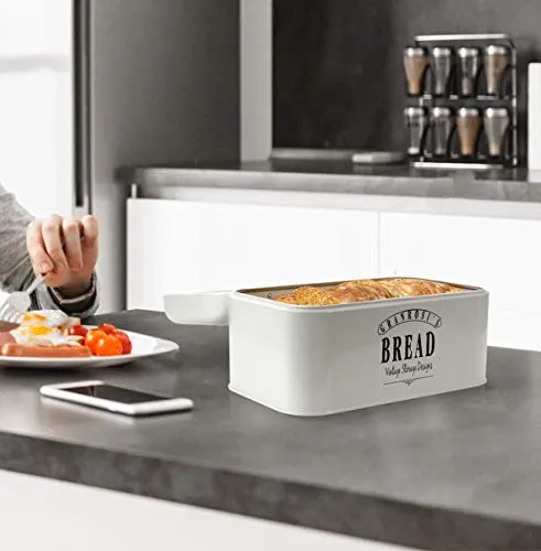 Granrosi Boîte à pain rétro - Boîte à pain compacte pour garder le pain et les petits pains frais plus longtemps - Attire tous les regards dans toute cuisine