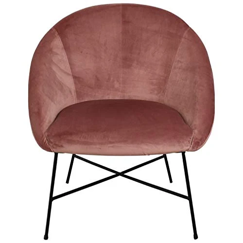Nimara Fauteuil en velours | Fauteuil avec tissu en velours et accoudoirs | Fauteuil de salon avec confort et détente | Fauteuil de qualité en bleu, gris et rose