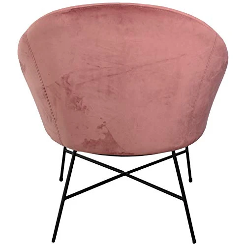 Nimara Fauteuil en velours | Fauteuil avec tissu en velours et accoudoirs | Fauteuil de salon avec confort et détente | Fauteuil de qualité en bleu, gris et rose