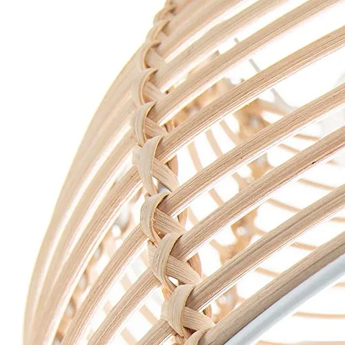 Abat-jour de plafond suspendu en rotin brun clair en osier traditionnel par Happy Homewares