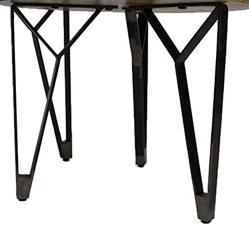 Luca Lot de 2 tables basses rondes en bois de manguier